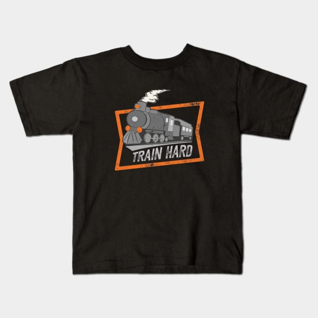 Steam Engine Locomotive Railroad Lover Kids T-Shirt by Foxxy Merch